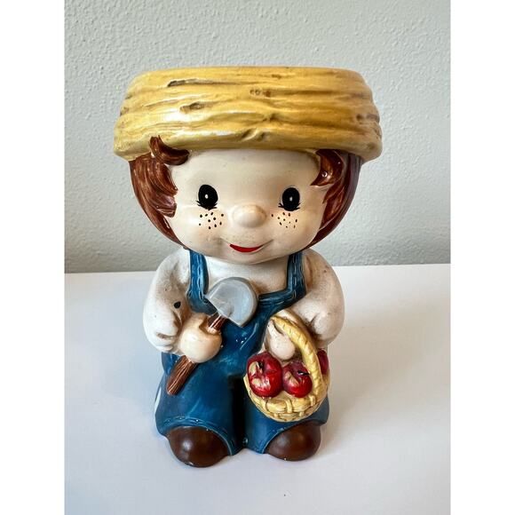 Vintage Ceramic Pig Soap Dispenser and Gardener Planter Pot Made in Japan - Picture 2 of 16